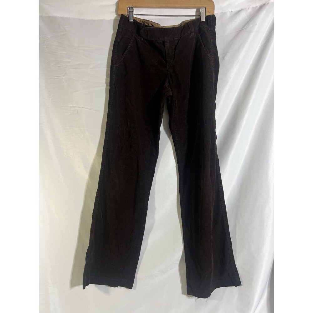 Vince Corduroy Women's 4 Brown Wide Leg Mid Rise Zip Fly Relaxed Fit Trouser